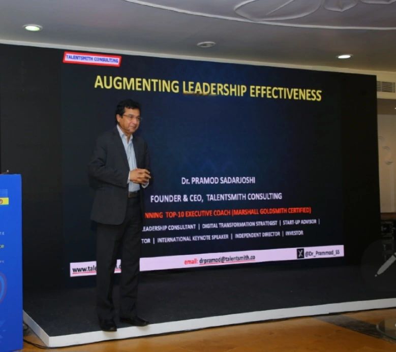 Dr. Pramod presenting on Augmenting Leadership Effectiveness
